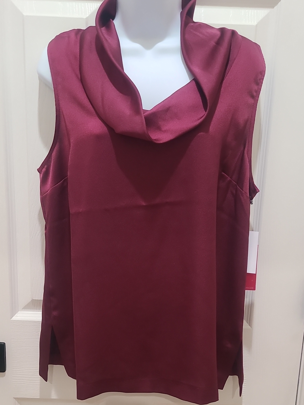 Vince Camuto Sleeveless Cowl Neck Top in Burgundy